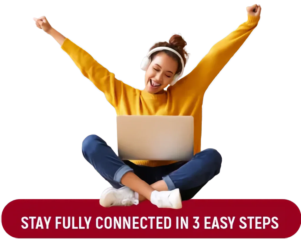 Boston student studying online with laptop and student data support